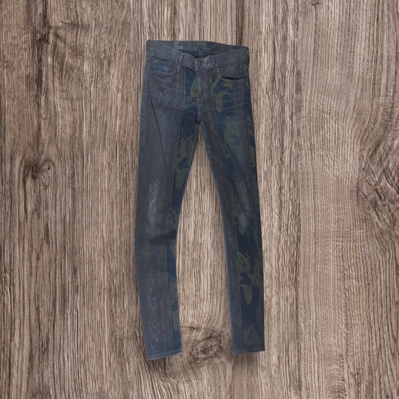 Citizens Of Humanity Avedon Printed Skinny Jeans In Beowolf Size 27 - Picture 2 of 11